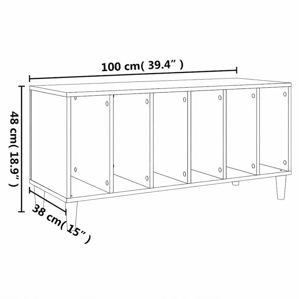 dimensions Meuble Vinyle en Chêne Sonoma 100 x 38 x 48 cm