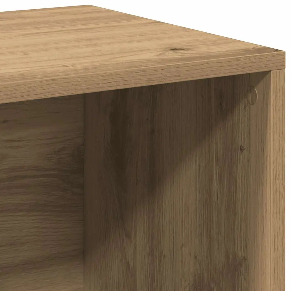 Meuble vinyle pour platine - Chêne artisanal - 69,5 x 34 x 36 cm