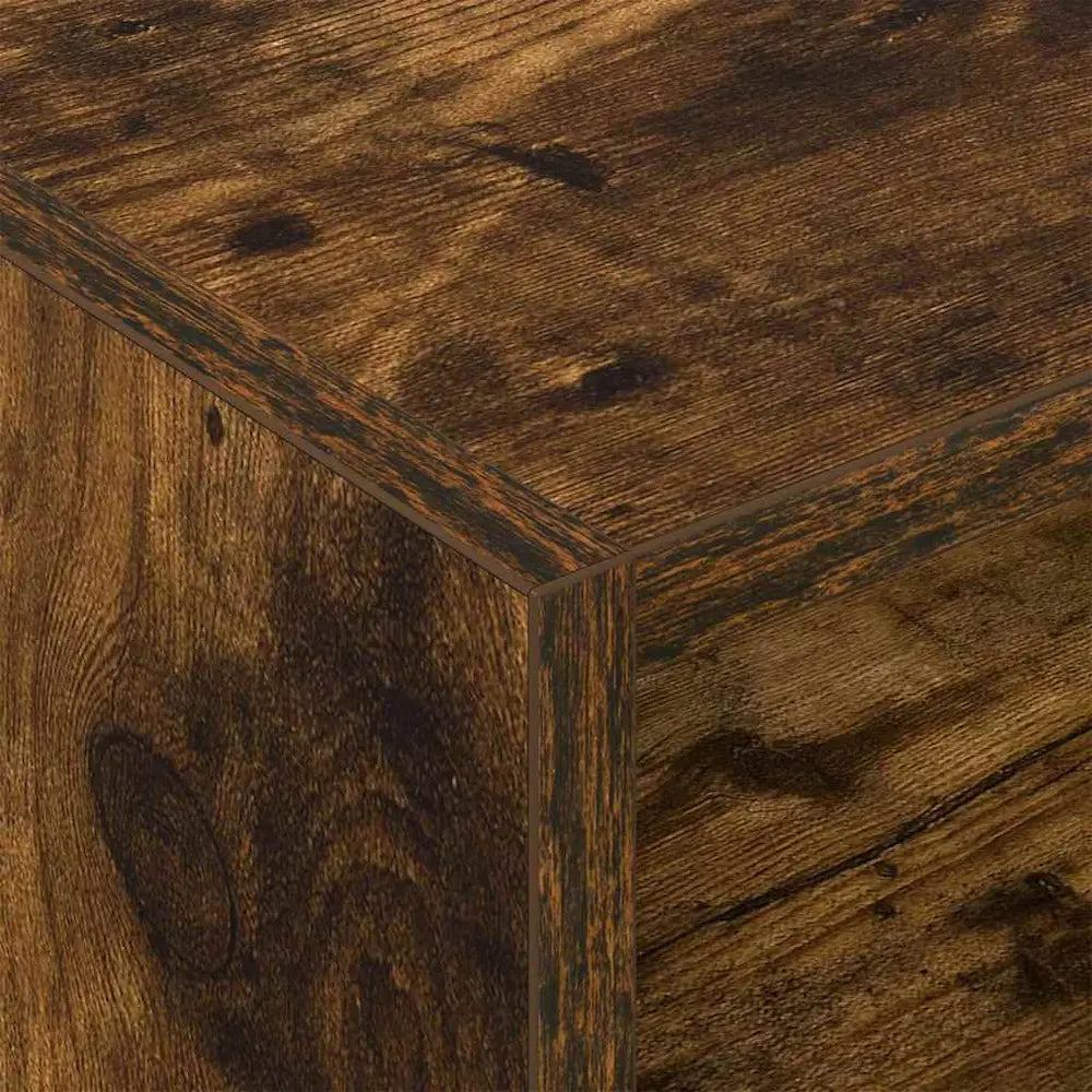 Meuble vinyle pour platine - Chêne fumé - 78,5 x 35 x 45 cm