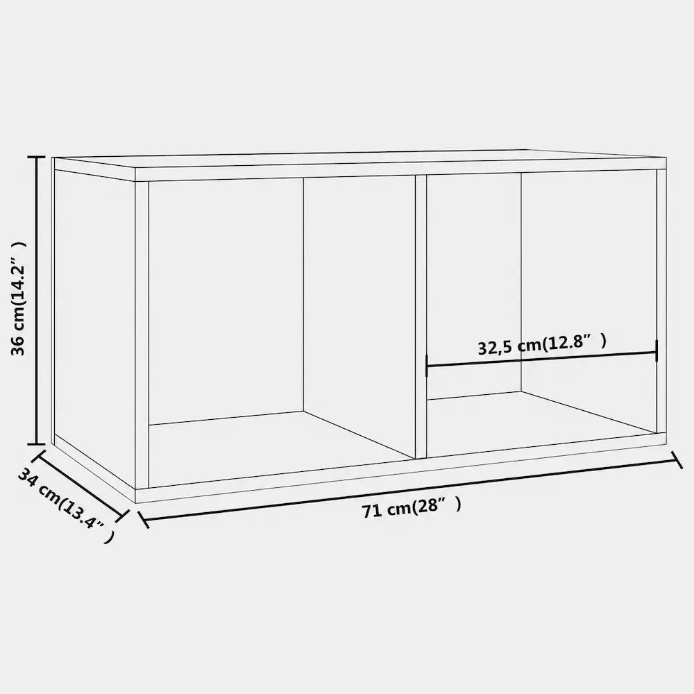 Meuble vinyle pour platine - Chêne fumé - 71 x 34 x 36 cm