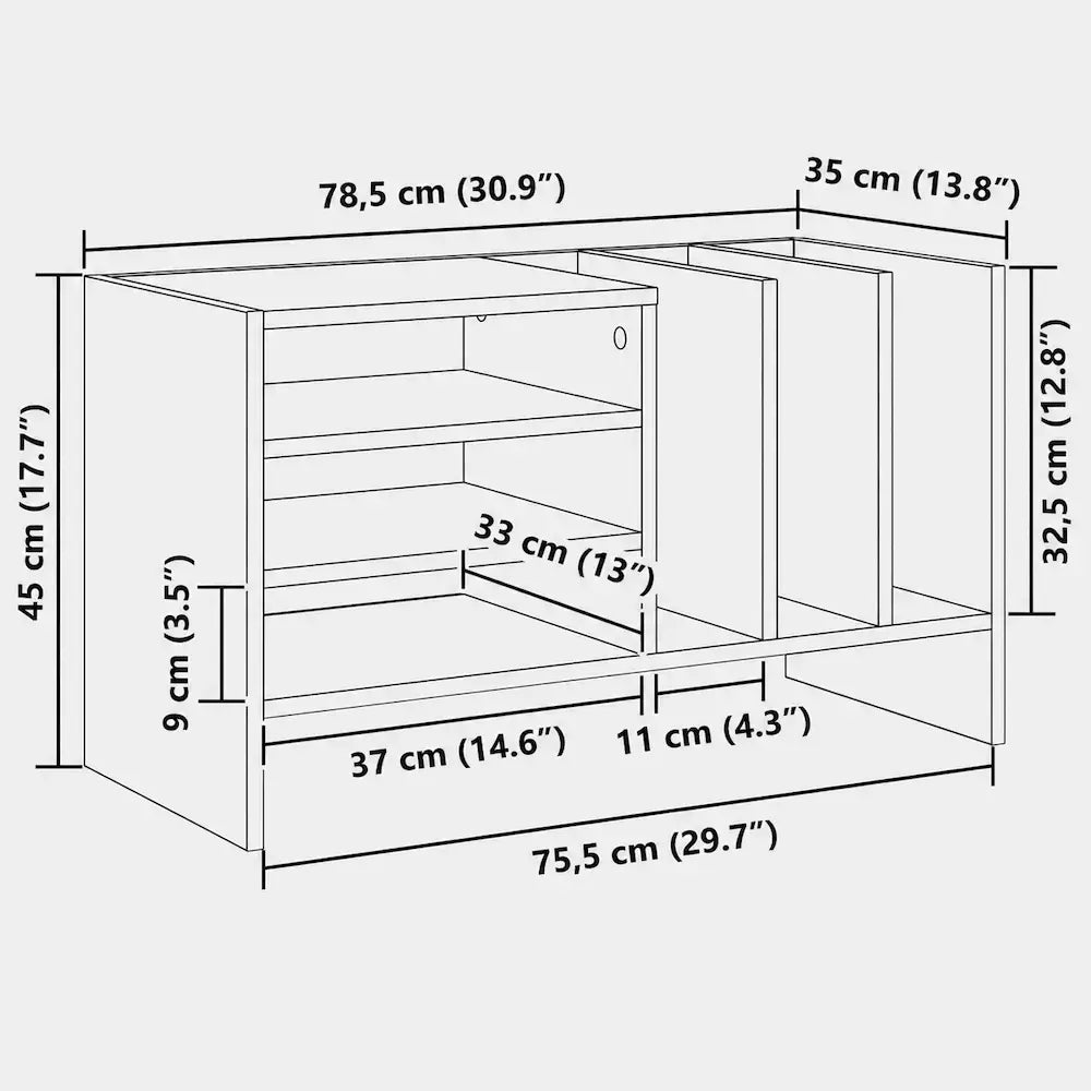 Meuble vinyle pour platine - Chêne sonoma - 78,5 x 35 x 45 cm
