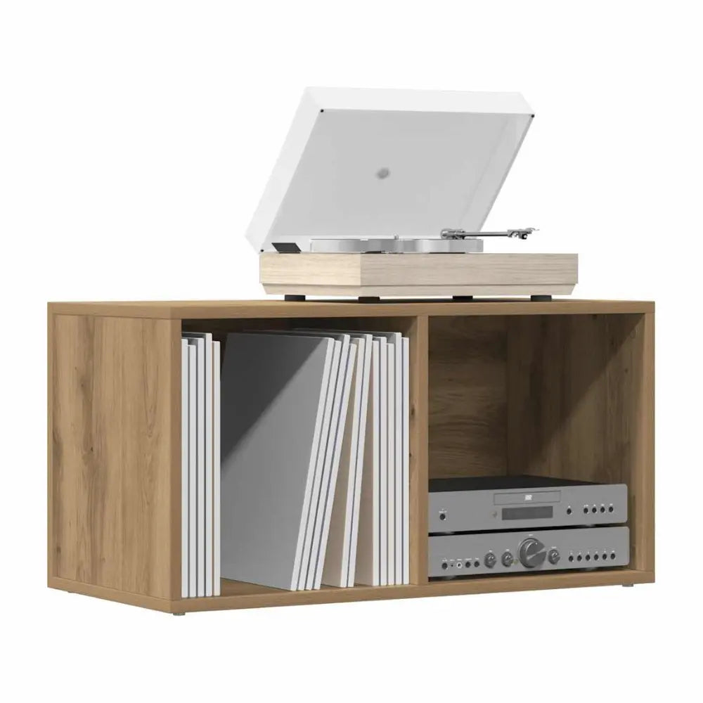 Meuble pour platine vinyle en bois chêne artisanal