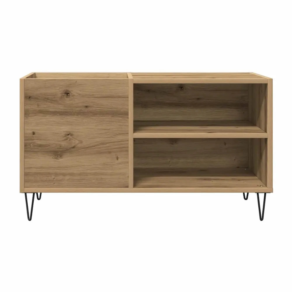 Meuble vinyle pour platine - Chêne artisanal - 84,5 x 38 x 48 cm
