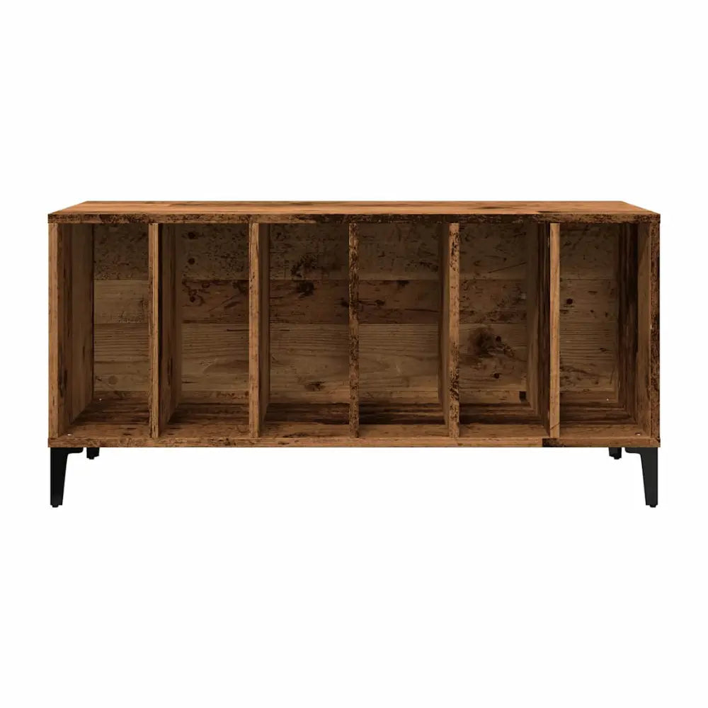 Meuble vinyle pour platine - Vieux bois - 100 x 38 x 48 cm
