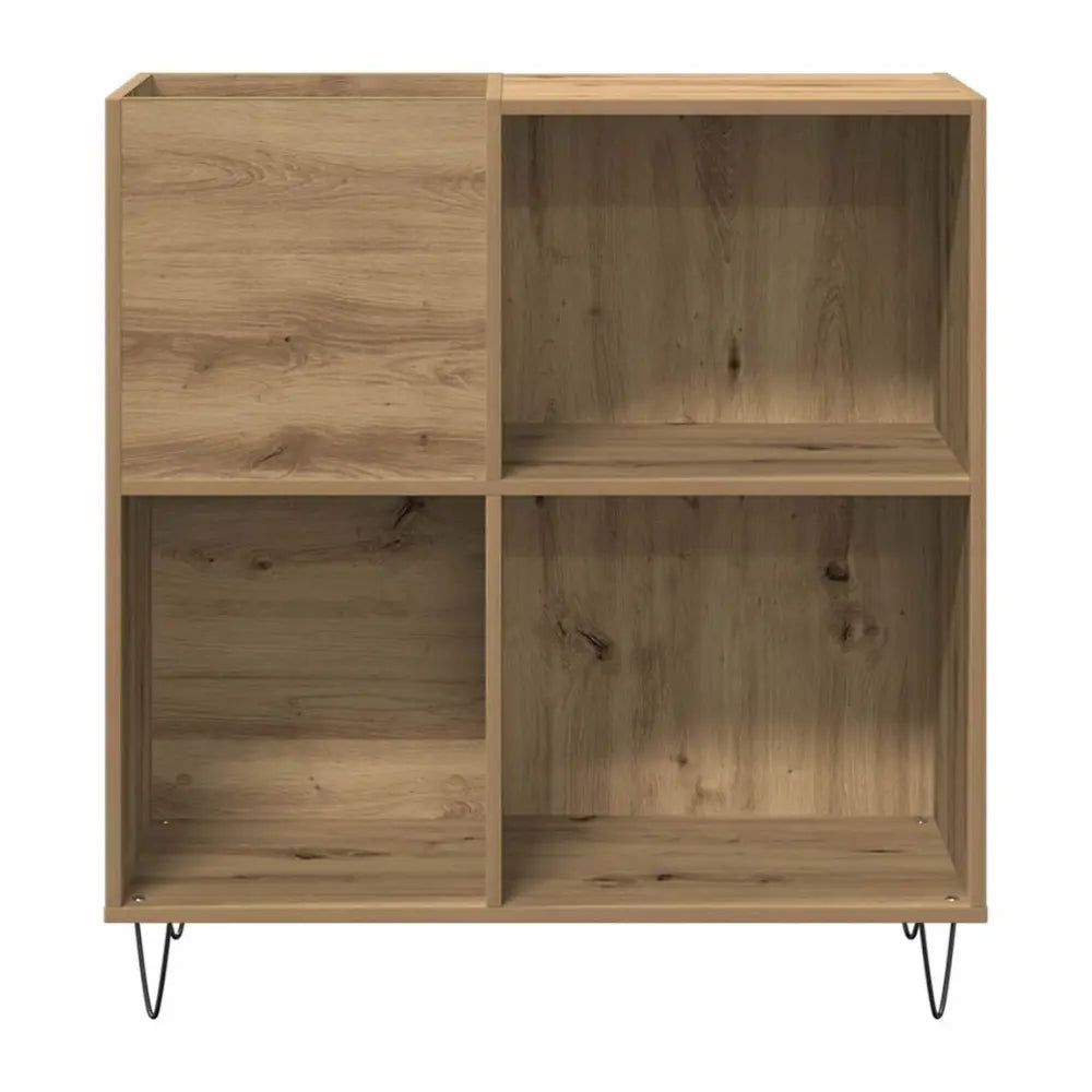 Meuble vinyle pour platine - Chêne artisanal - 85 x 38 x 89 cm