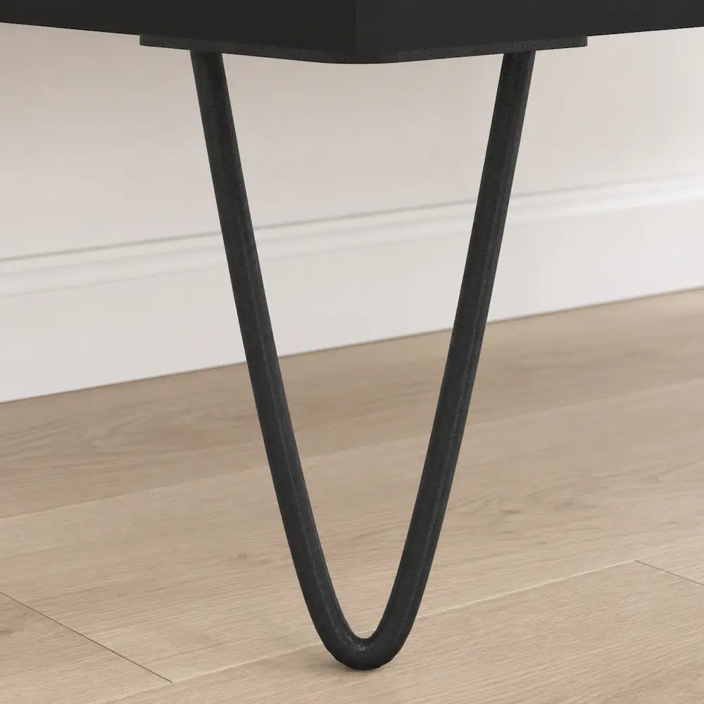 Meuble vinyle pour platine - Bois noir - 85 x 38 x 48 cm