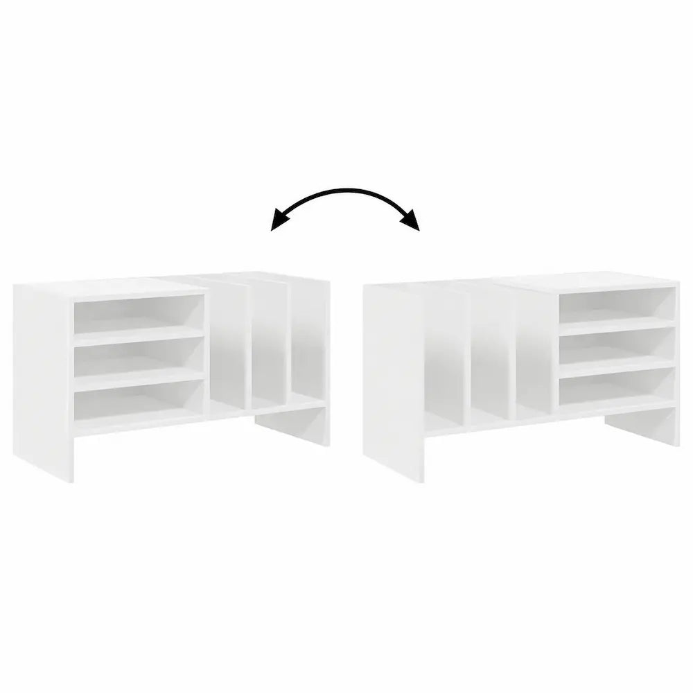 Meuble vinyle pour platine - Bois blanc - 78,5 x 35 x 45 cm
