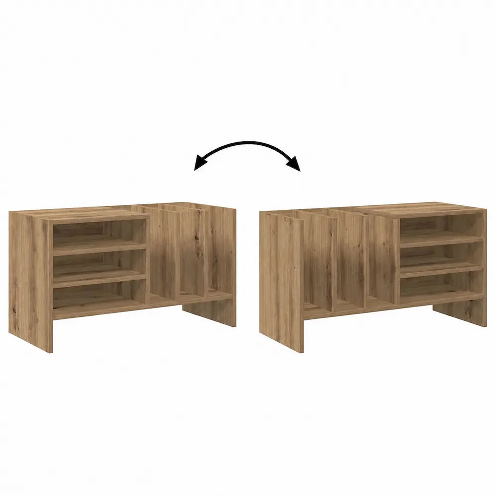 Meuble vinyle pour platine - Chêne artisanal - 78,5 x 35 x 45 cm