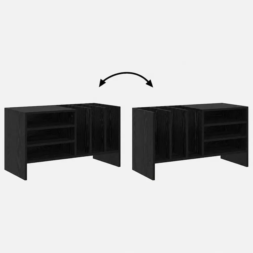 Meuble vinyle pour platine - Chêne noir - 78,5 x 35 x 45 cm