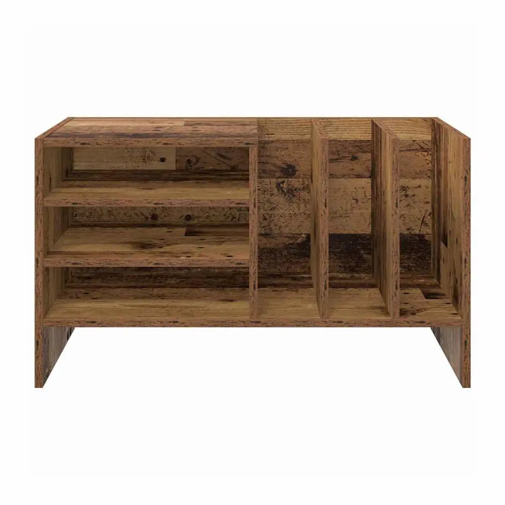 meuble vinyle 6 compartiments couleur bois ancien