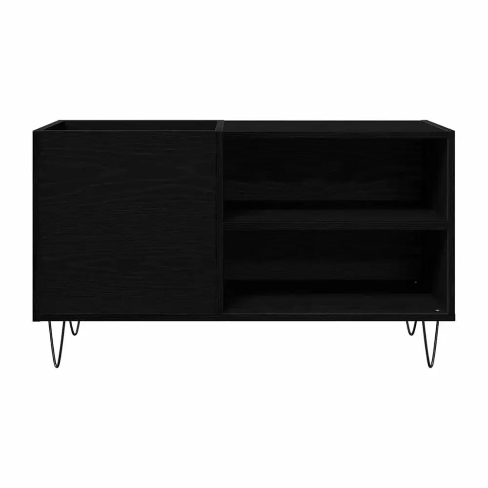 Meuble vinyle pour platine - Chêne noir - 84,5 x 38 x 48 cm