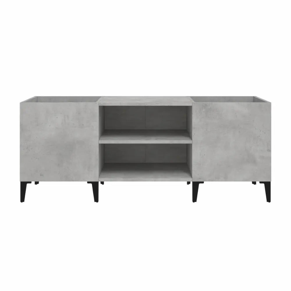 Meuble vinyle pour platine - Gris béton - 121 x 38 x 48 cm