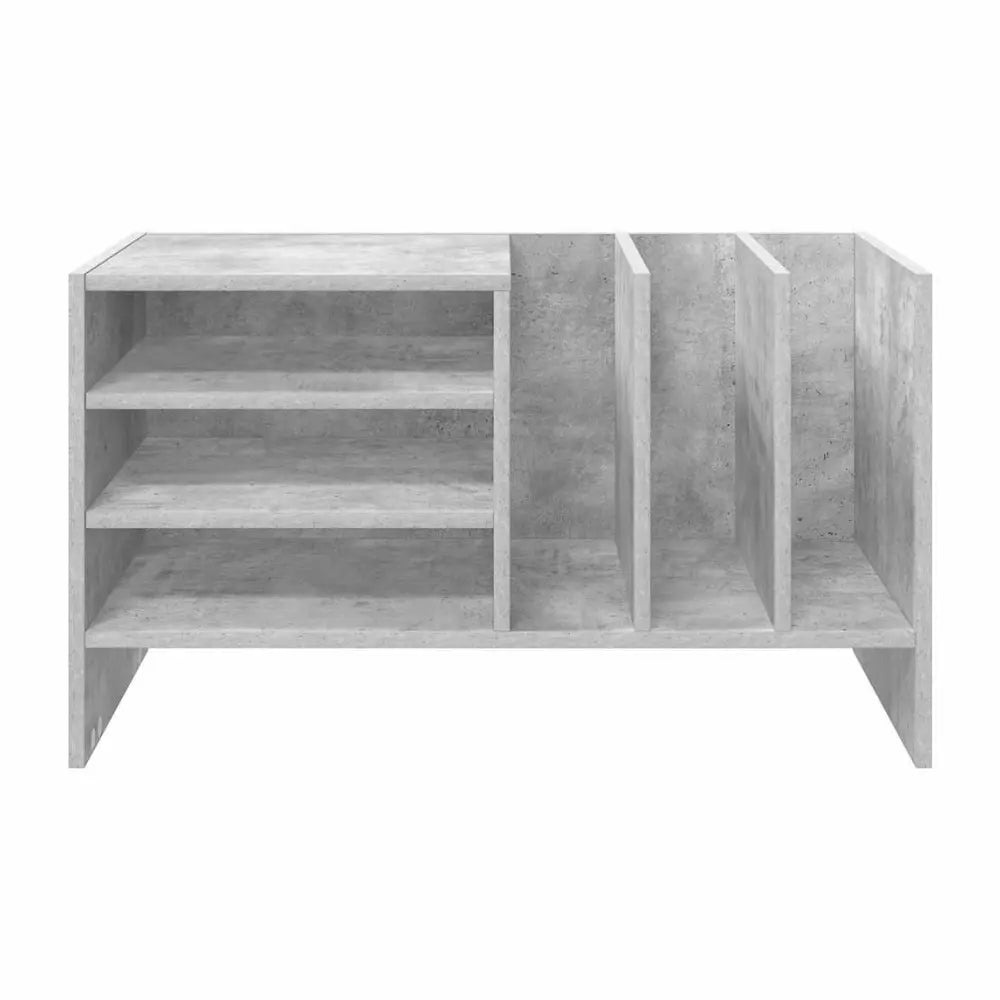 Meuble vinyle pour platine - Gris béton - 78,5 x 35 x 45 cm