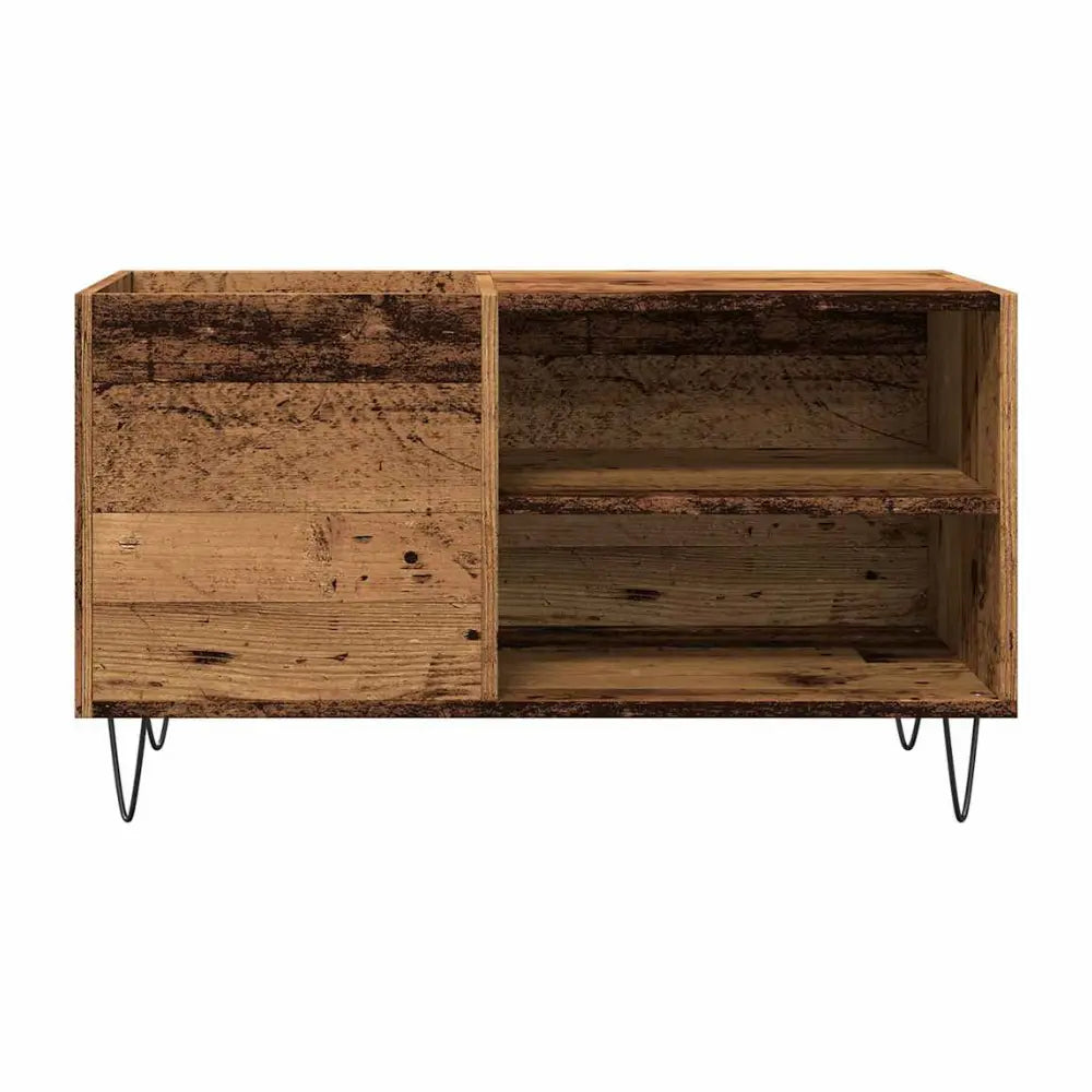 meuble pour vinyles couleur bois foncé