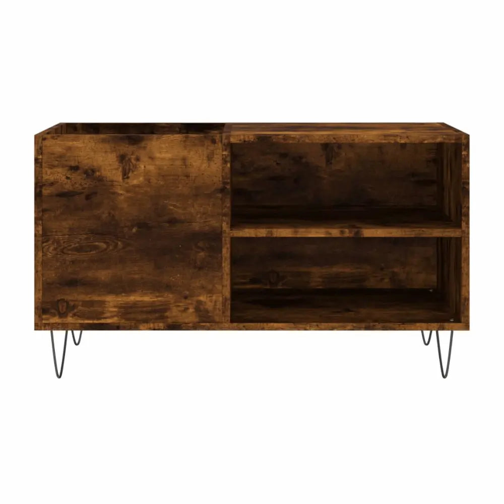 Meuble vinyle pour platine - Chêne fumé - 85 x 38 x 48 cm
