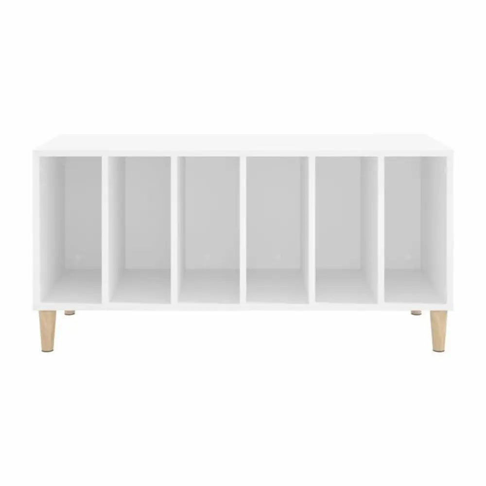 Meuble vinyle pour platine - Bois blanc - 100 x 38 x 48 cm