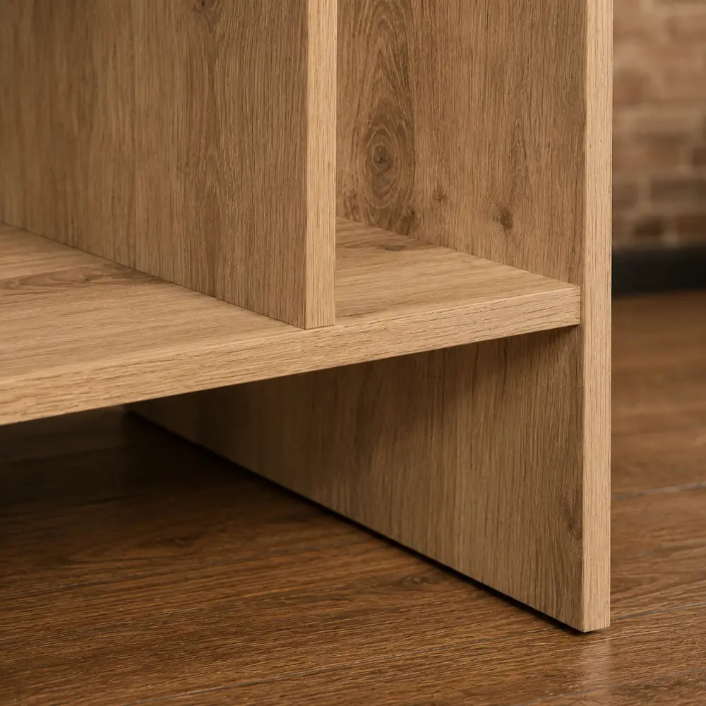 Meuble vinyle pour platine - Chêne artisanal - 78,5 x 35 x 45 cm