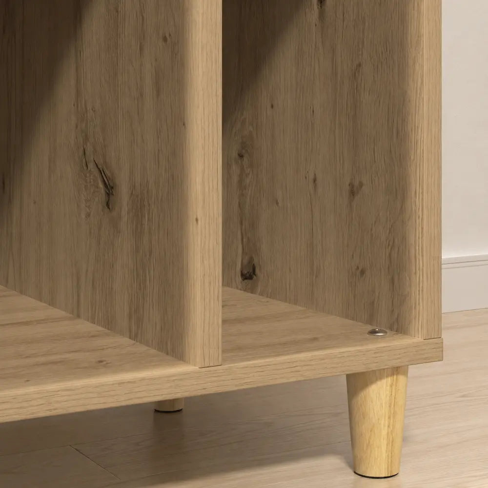 Meuble vinyle pour platine - Chêne artisanal - 100 x 38 x 48 cm