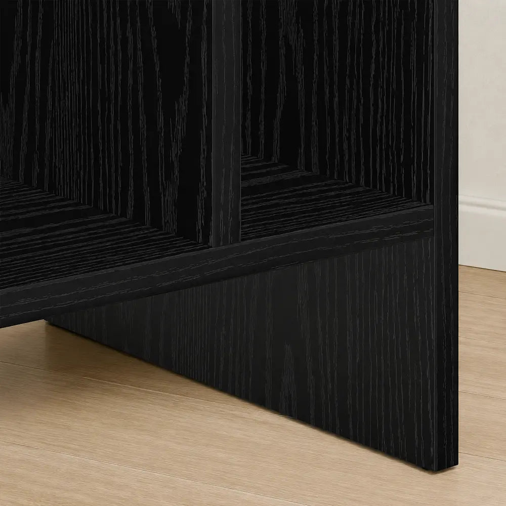 Meuble vinyle pour platine - Chêne noir - 78,5 x 35 x 45 cm