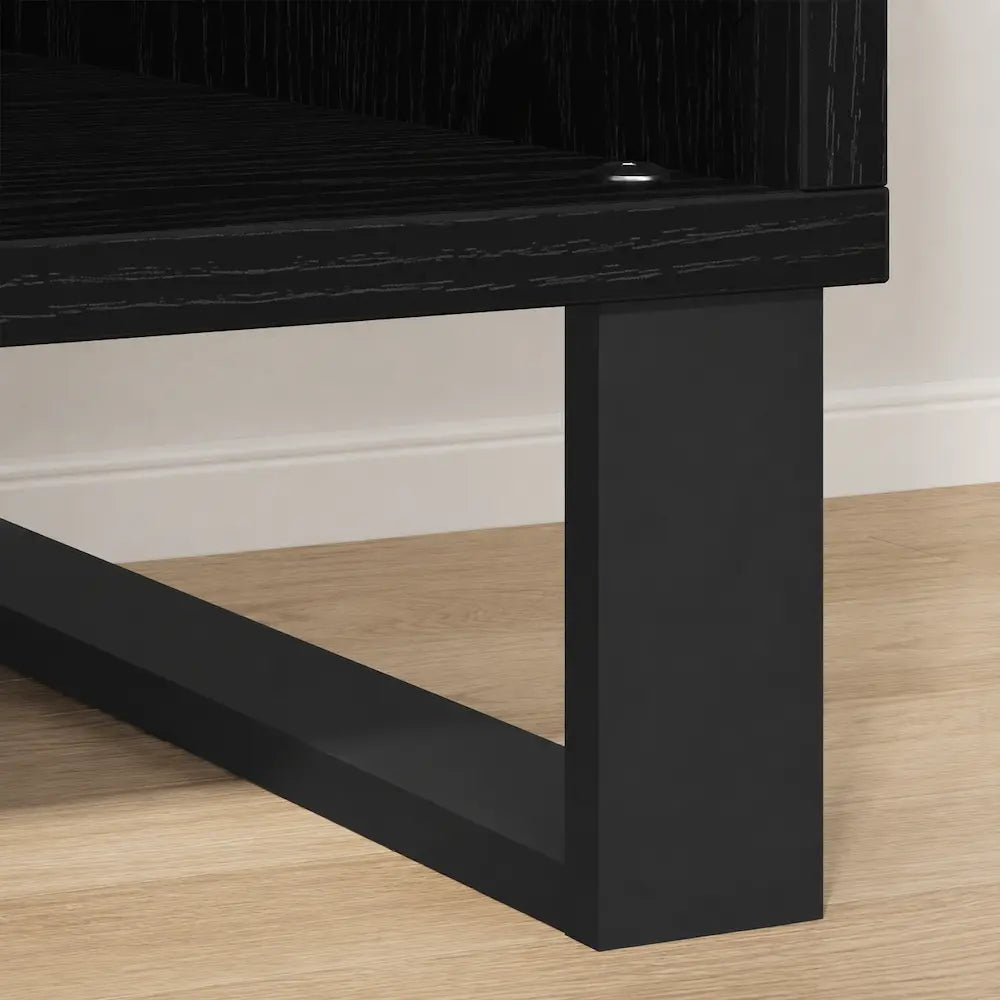 Meuble vinyle pour platine - Chêne noir - 85 x 38 x 89 cm