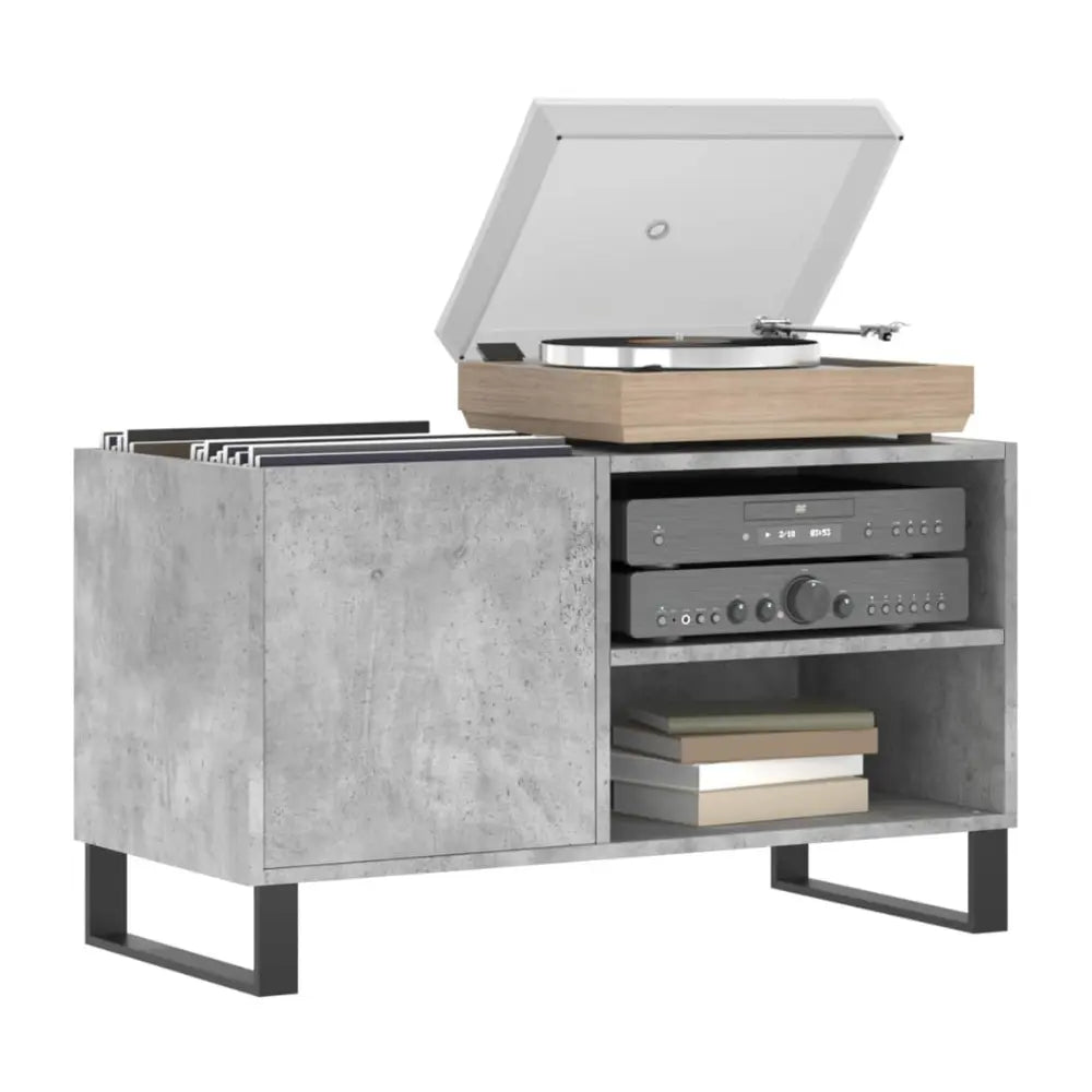 meuble vinyle gris béton avec dimensions 85 x 38 x 48 cm sur fond blanc